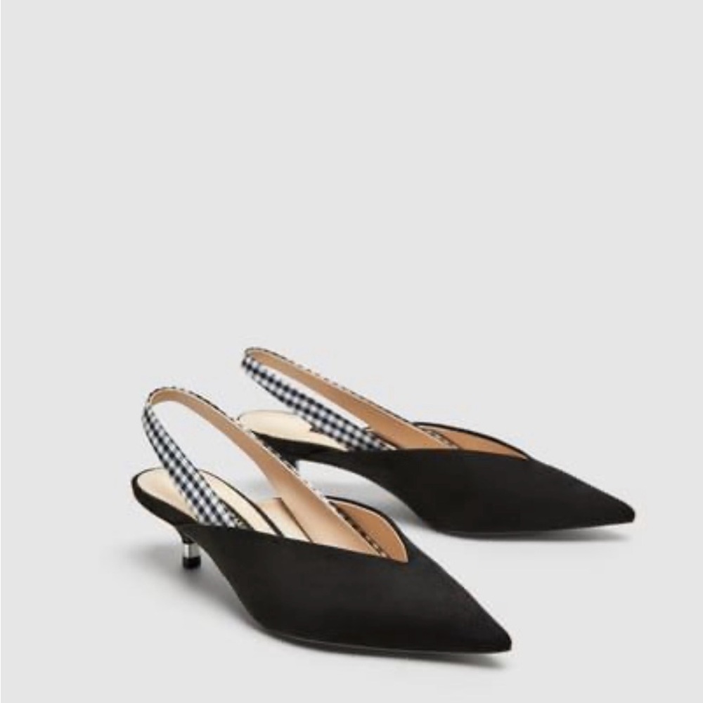 Elegant Zara Black Slingback Heels